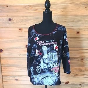 P. Michael University of Wisconsin Graphic Top Ladies Size 11